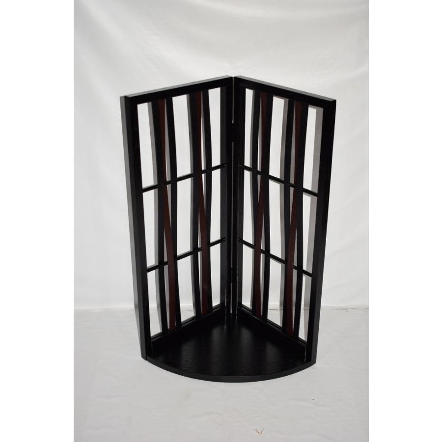 折畳み 飾り棚 花台 2連 木製 和室 コーナーラック 04-6302