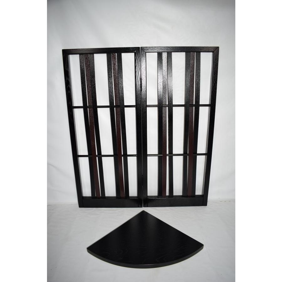 古家具◾️竹バンブー×木製フレーム 折り畳み可能 コーナーラック 飾り棚 /飾り台 ku-23556-x1.jpg