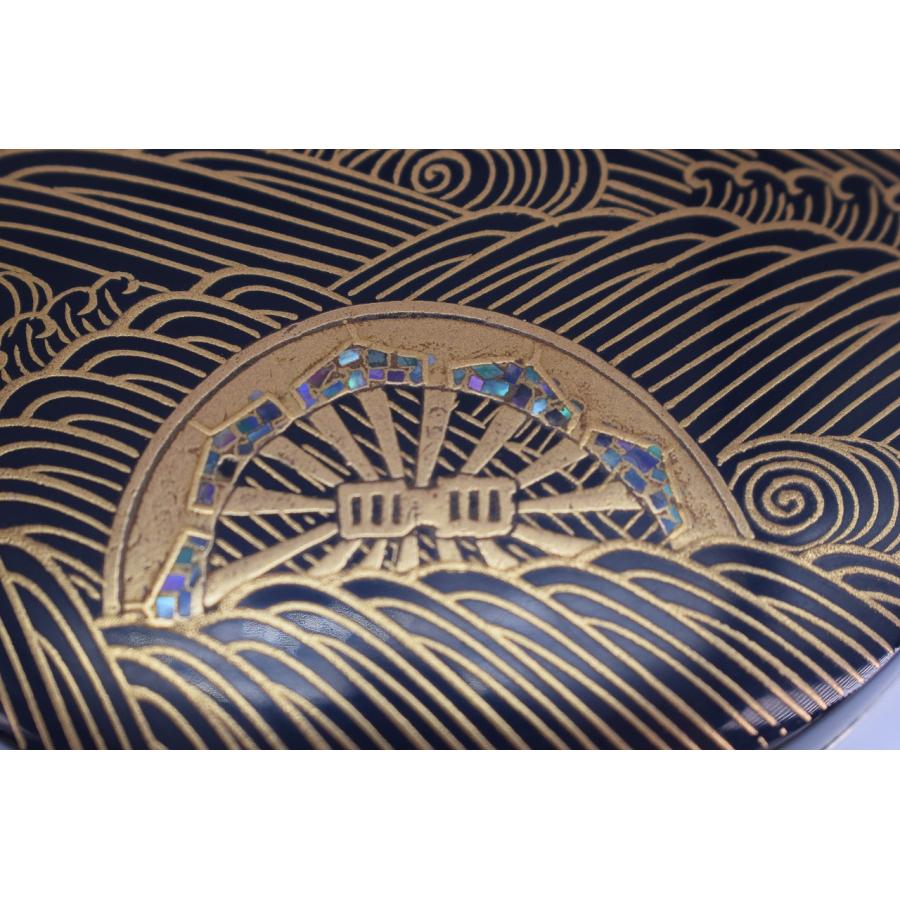 茶道具 天丸 波車蒔絵 香合 宗雅 作 茶道 06-8410 : 月香園 茶道具 天丸 波車蒔絵 香合 宗雅 作 茶道 06-8410 : 月香園