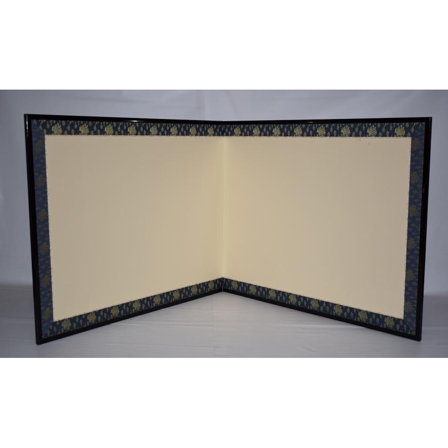 【美品】「母」 雲鵬 鳥の子 両面開き 風炉先屏風 総張 桑縁 紙箱（206④） 茶道具 風炉先 黒縁 雲鵬裂 鳥の子 京間用 風炉先屏風 茶道 07-9406