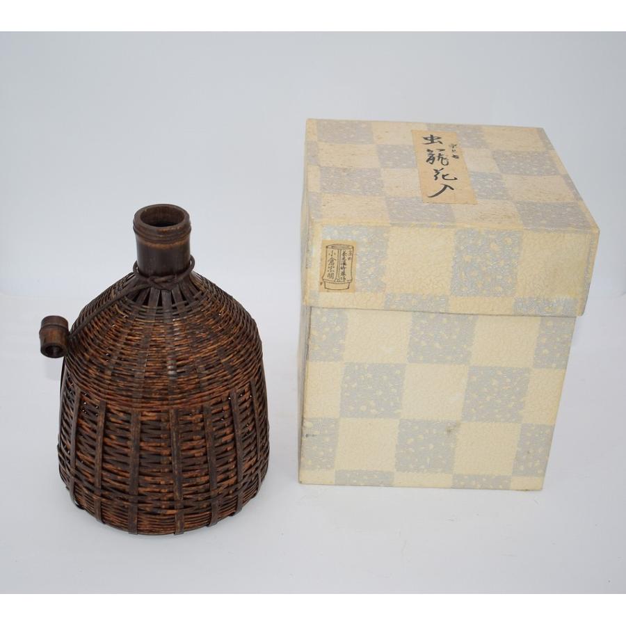 花入 染竹 虫籠 篭 小倉宗朋 作 花瓶 茶道 08-9015 : 月香園
