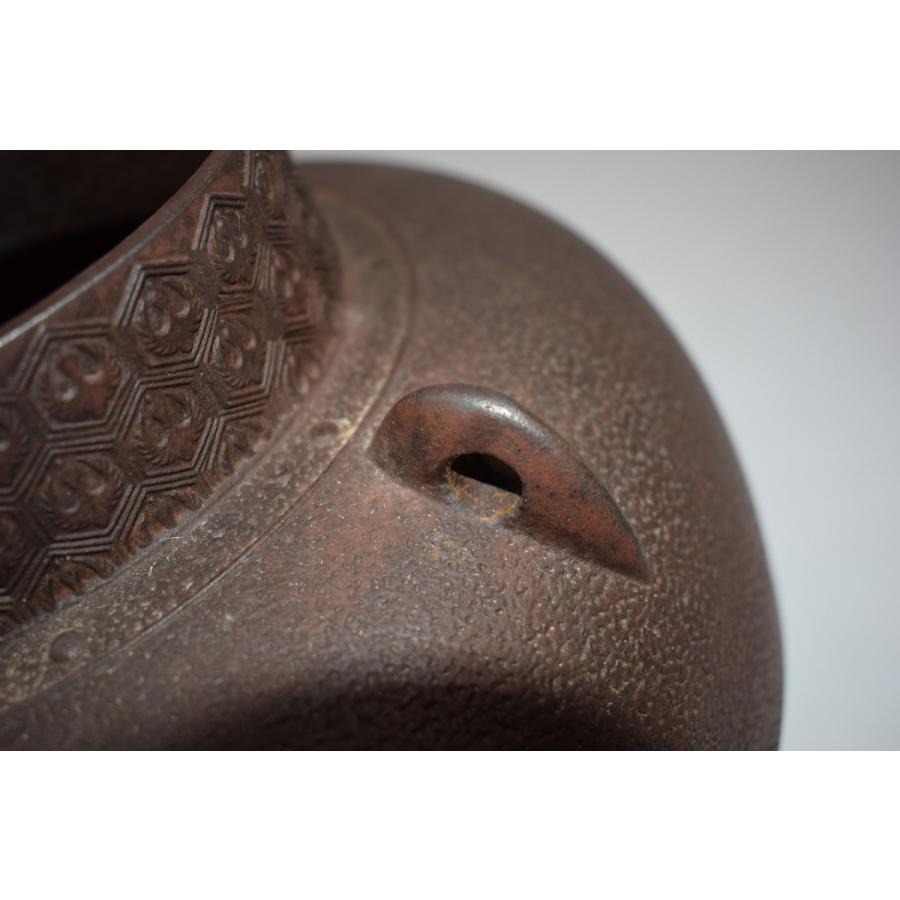 茶道具 釜 甑口 亀甲地紋 高橋 敬典 作 炉用 茶道 09-3908 : 月香園