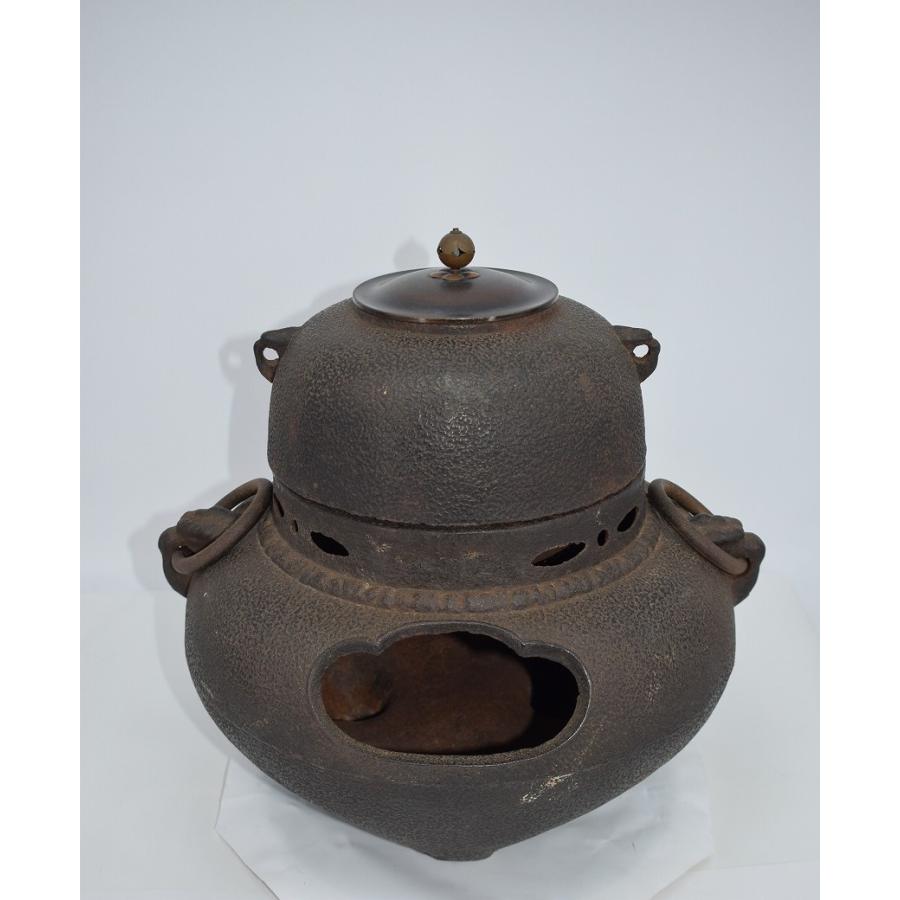 茶道具 鬼面風炉釜 切掛風炉釜 鉄 茶道 09-7302 : 09-7302 : 月香園 
