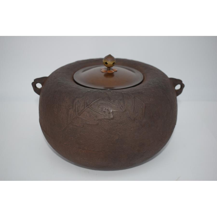 茶道具 釜 柏葉釜 風炉用 茶道 09-8207 : 月香園アウトレット店 - 通販  