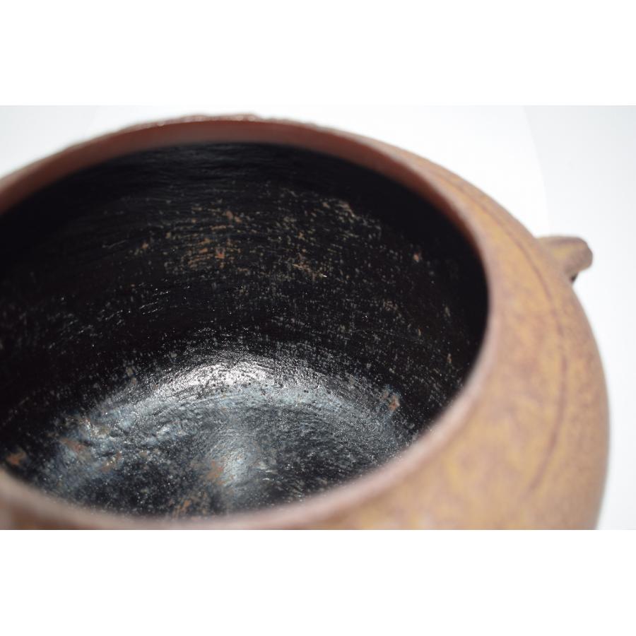 茶道具 釜 波鶴紋 広口釜 南鐐摘 木村 一夢 作 炉用 茶道 09-8219 : 月