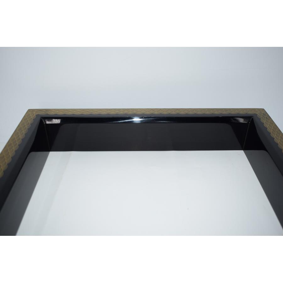 茶道具 炉縁 黒塗 青海波蒔絵 宗寛 作 茶道11-8722 : 月香園