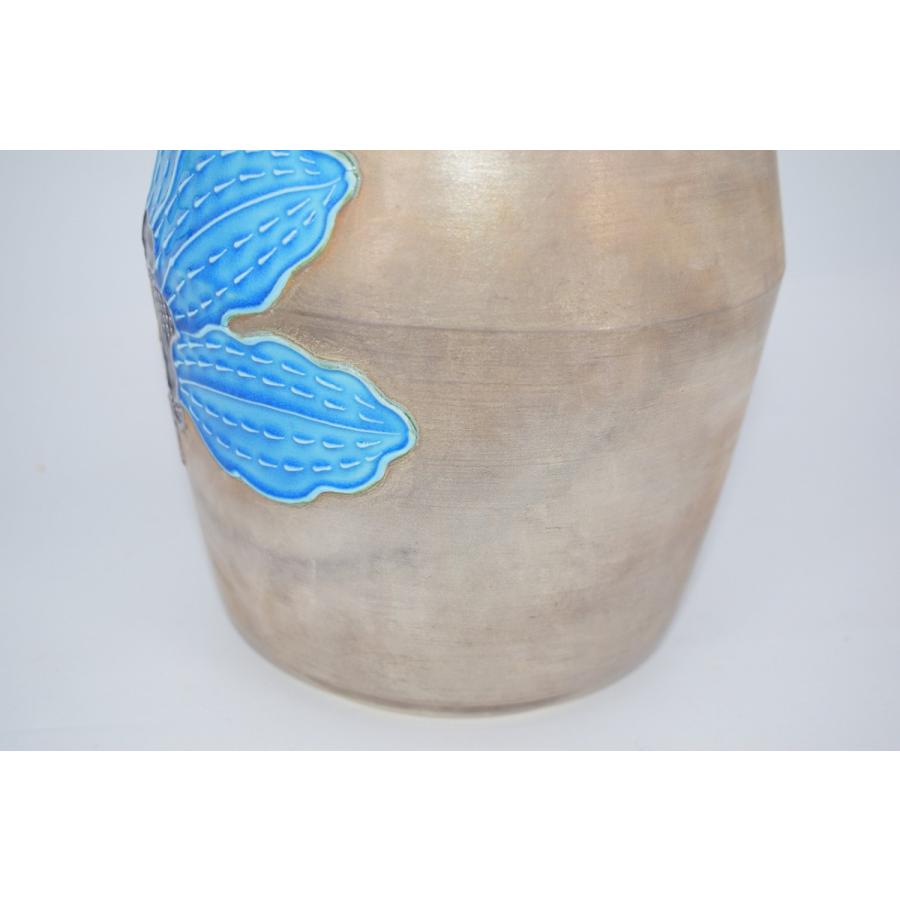 茶道具 鵬雲斎好 銀叩 蘭絵 水指 御室窯 作 茶道 14-4612 : 月香園