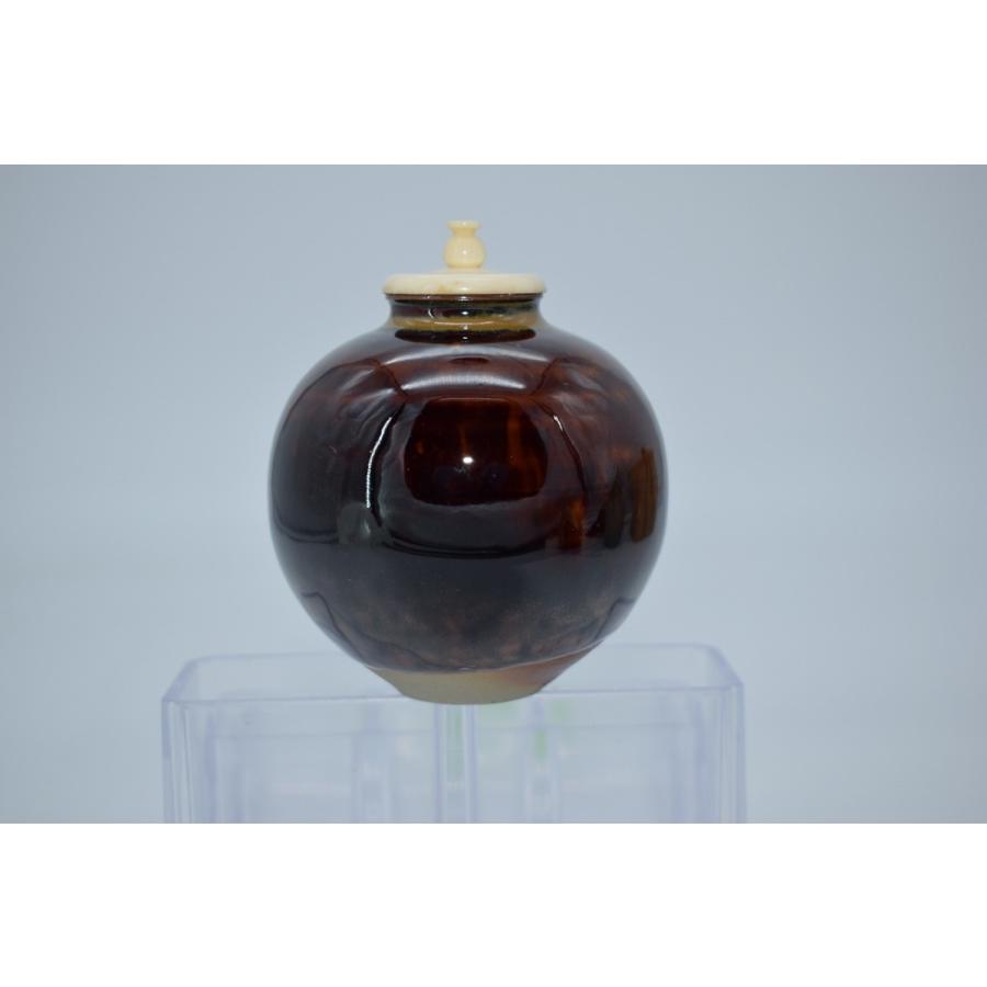 茶道具 高取 文琳 茶入 替仕服付 仕服：大内間道/逢坂金襴 八山 作