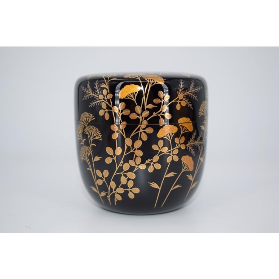 茶道具 秋草蒔絵 大棗 内銀梨地蒔絵 至鳳 作 茶道 17-4501 : 月香園