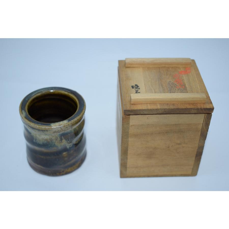 赤膚焼 古瀬尭三作 茶入 茶道具 共箱 仕覆付き 赤膚焼 古瀬