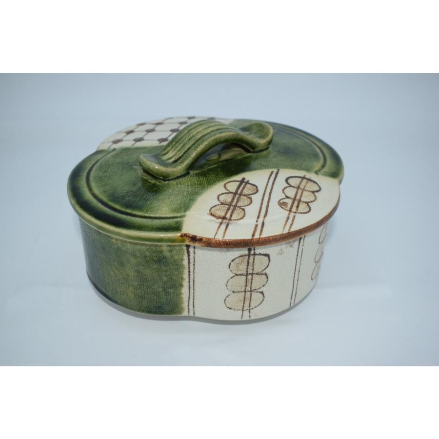 鉢 菓子器 織部 木瓜形 喰籠 加藤 五陶 作 茶道 23-3401 : 月香園