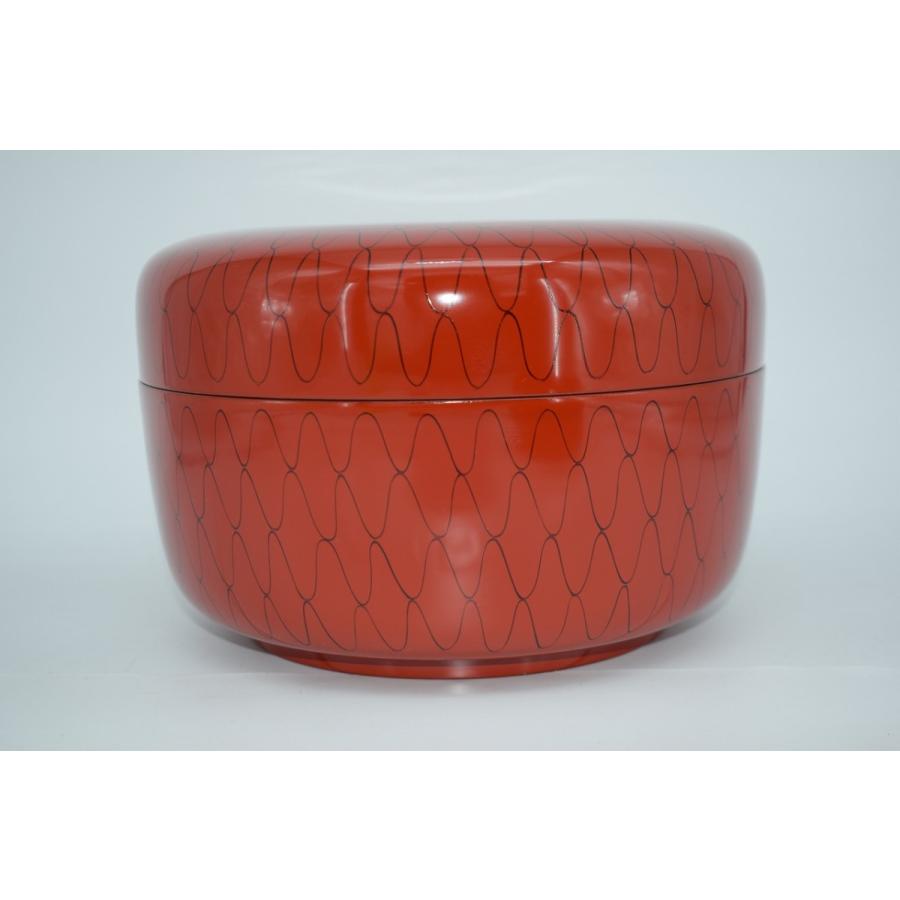 赤い漆器 菓子器・喰籠 7個セット 茶道具 菓子器 朱 網目 喰籠 掛子付 堀川 蒼雲 作 茶道 23-5702 : 月