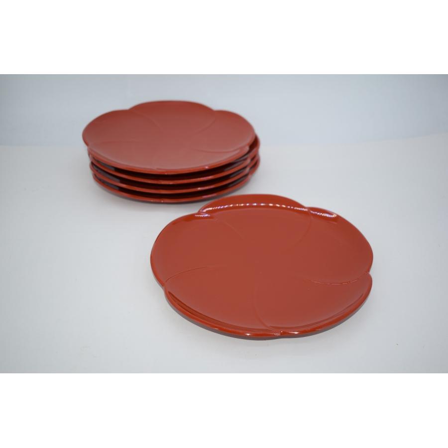 鉢 菓子器 銘々皿 朱塗 福梅 樹脂製 作 5客 茶道 23-8406 : 月香園