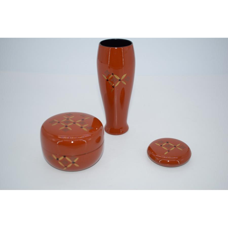 茶道具 茶箱 七宝蒔絵 棗・茶筅筒・香合 セット 樹脂製 茶道 27-8313