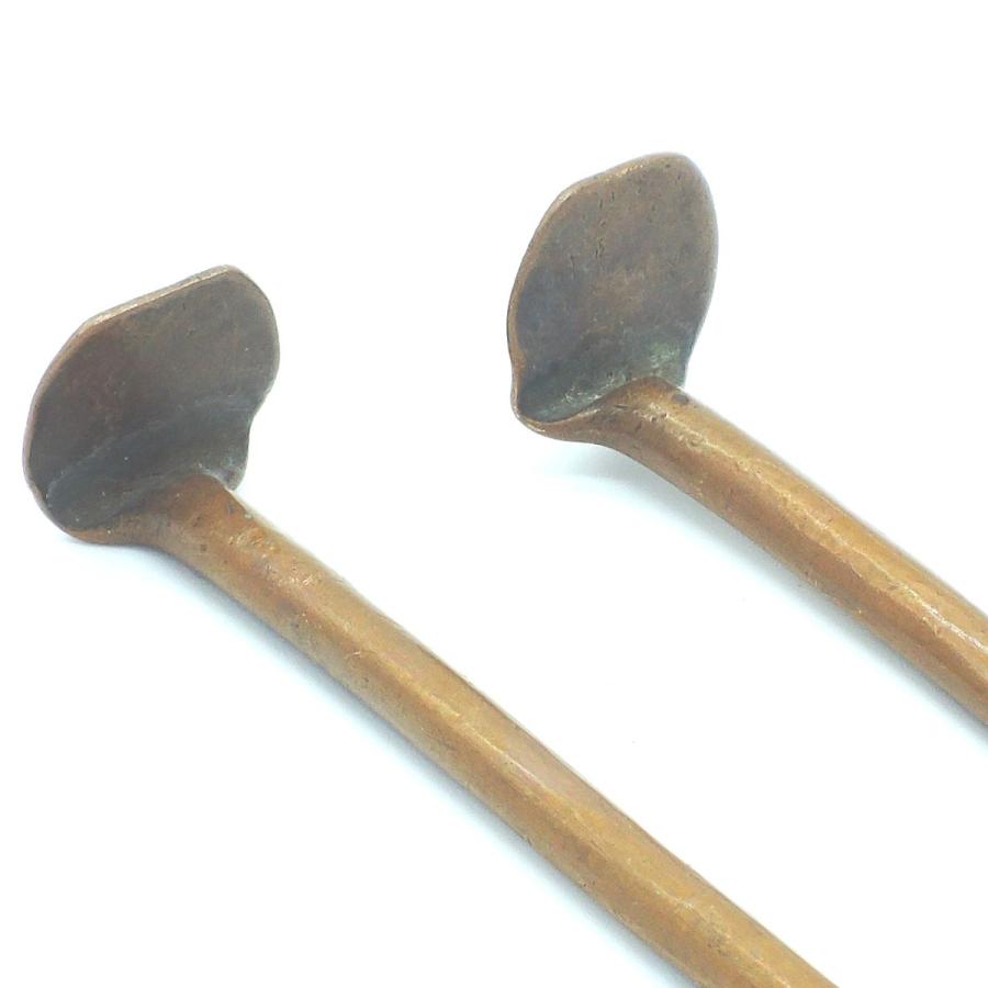 茶道具 火箸 時代 瓦釘 銅製 茶道 5-1312 : 月香園アウトレット店