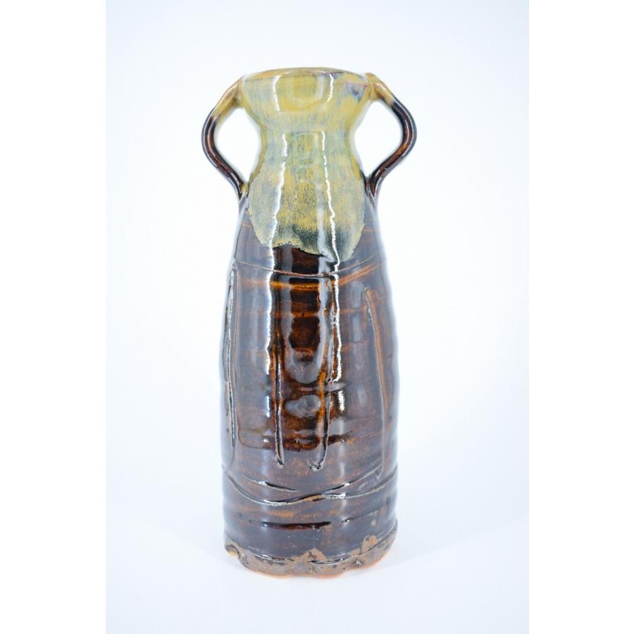 送料込【逢絢亭・新品】茶道具 花入 瀬戸焼 掛分 耳付 味舌隆司 紙箱入り 花入 瀬戸 耳付 味舌 隆司 作 花瓶 茶道 8-2120 : 月香園アウトレット