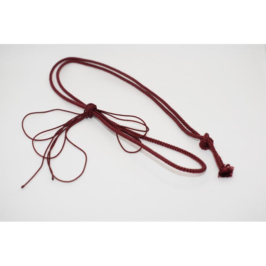 仕覆緒 仕服紐 締緒 長緒 茶入用 かがり糸付 えんじ色 正絹 t 1点 袋物