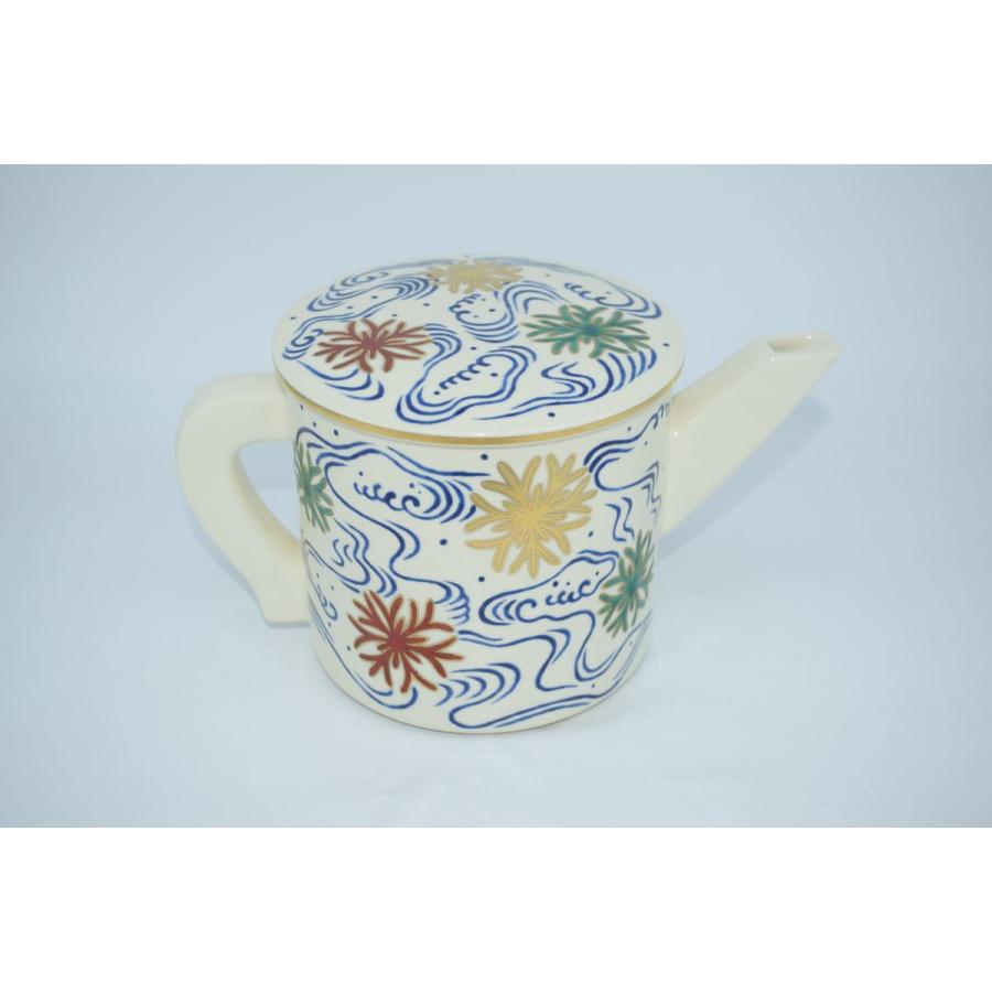 茶道具 水次 片口 仁清写 海松波絵 御室窯 造 桐箱入り 茶道 : 茶道具