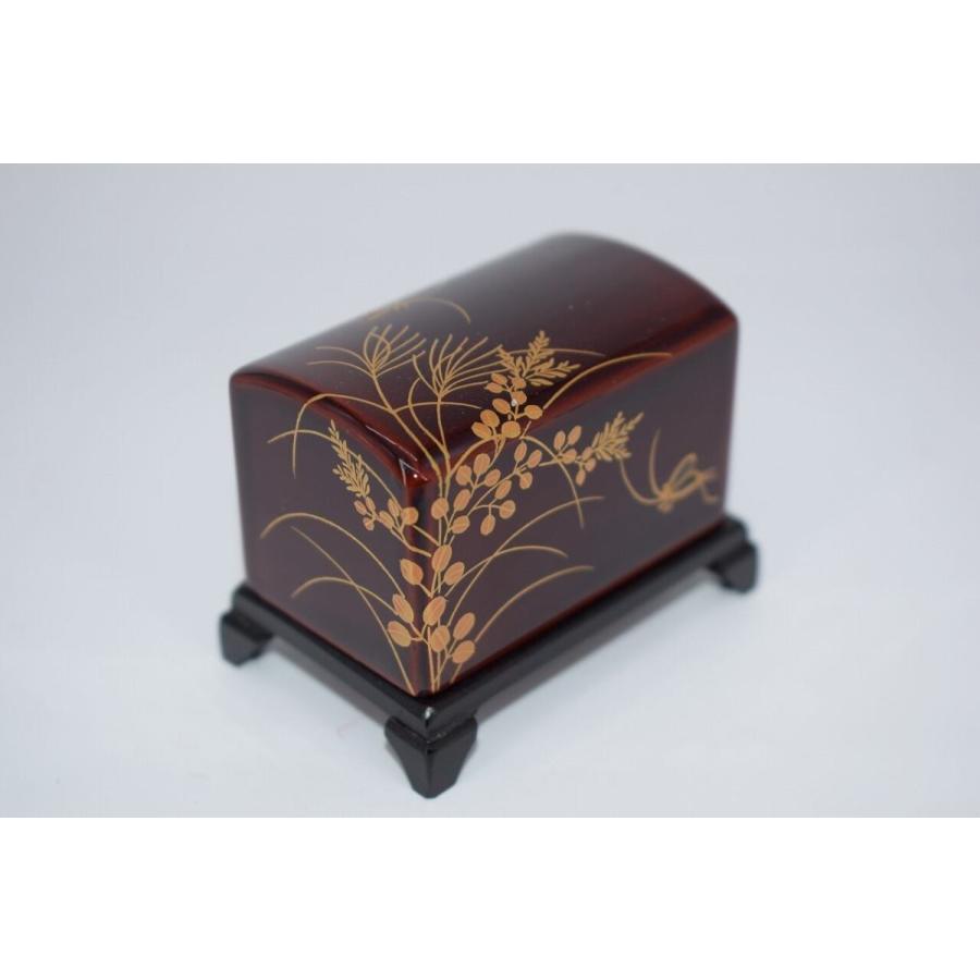 茶道具 溜塗 秋草蒔絵 虫籠 香合 北村 葵春 作 桐箱入り 茶道