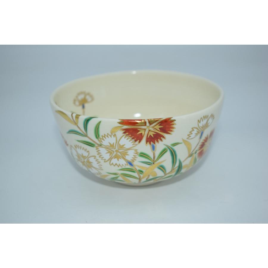 茶道具 抹茶茶碗 仁清写 撫子絵 茶碗 中村 能久 造