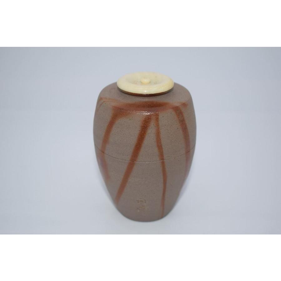 茶道具、肩衝茶入、備前桟切焼、陶峰作、おき14番 茶道具、肩衝茶入、備前桟切焼、陶峰作、おき14番 - メルカリ