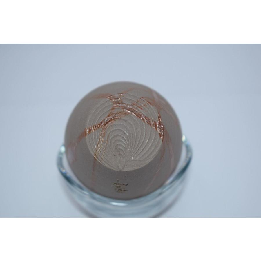 茶道具 備前火襷 肩衝 茶入 木村 陶峰 作 仕服 市松宝尽