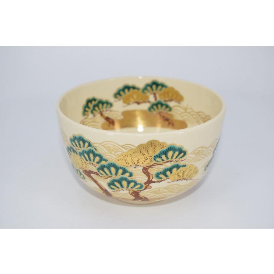 茶道具 抹茶茶碗 仁清写 松波絵 茶碗 御室窯 造