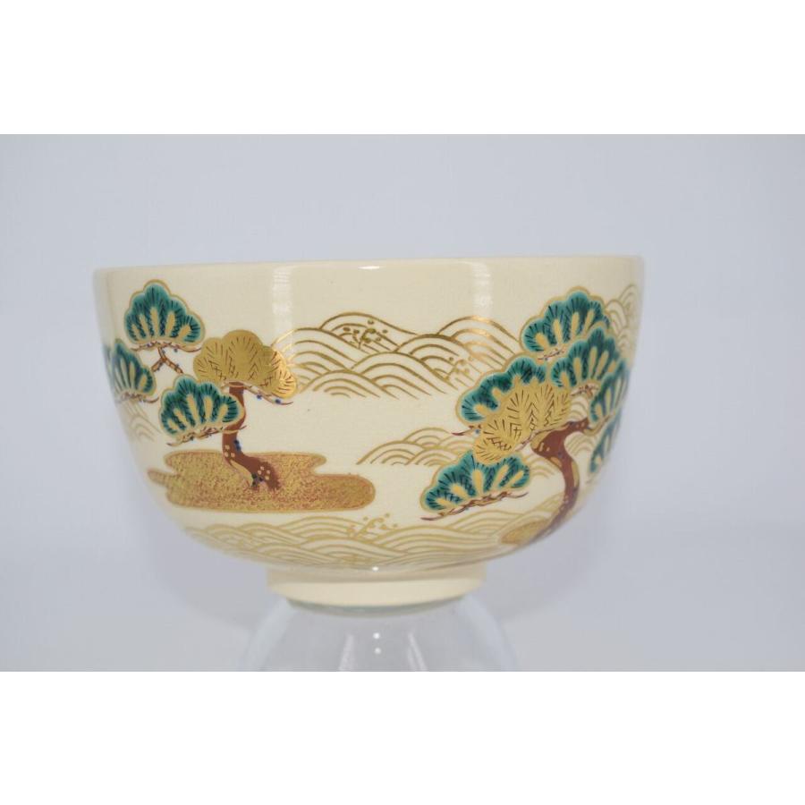 茶道具 抹茶茶碗 仁清写 松波絵 茶碗 御室窯 造 : 茶道具 月香園