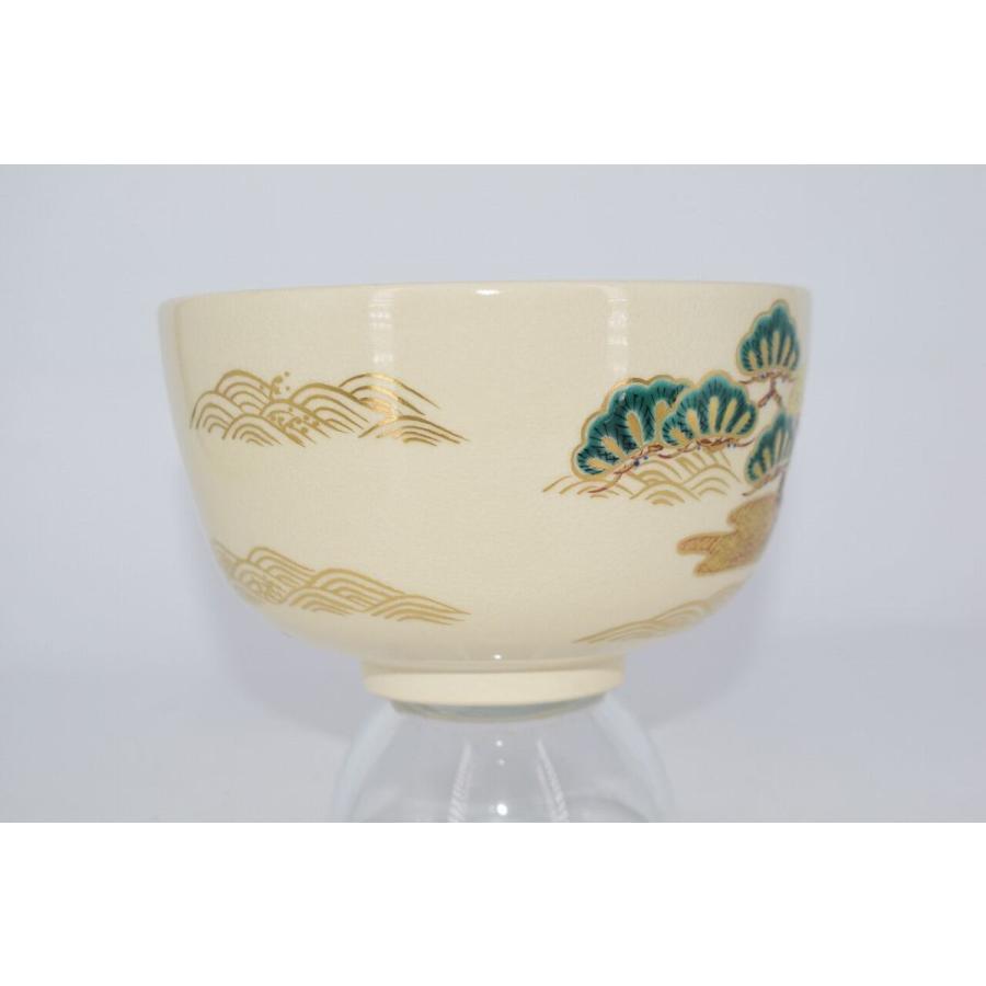 茶道具 抹茶茶碗 仁清写 松波絵 茶碗 御室窯 造 : 茶道具 月香園