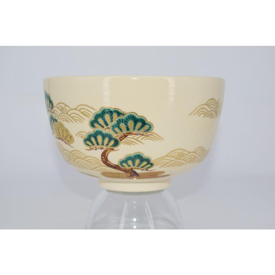 茶道具 抹茶茶碗 仁清写 松波絵 茶碗 御室窯 造 : 茶道具 月香園