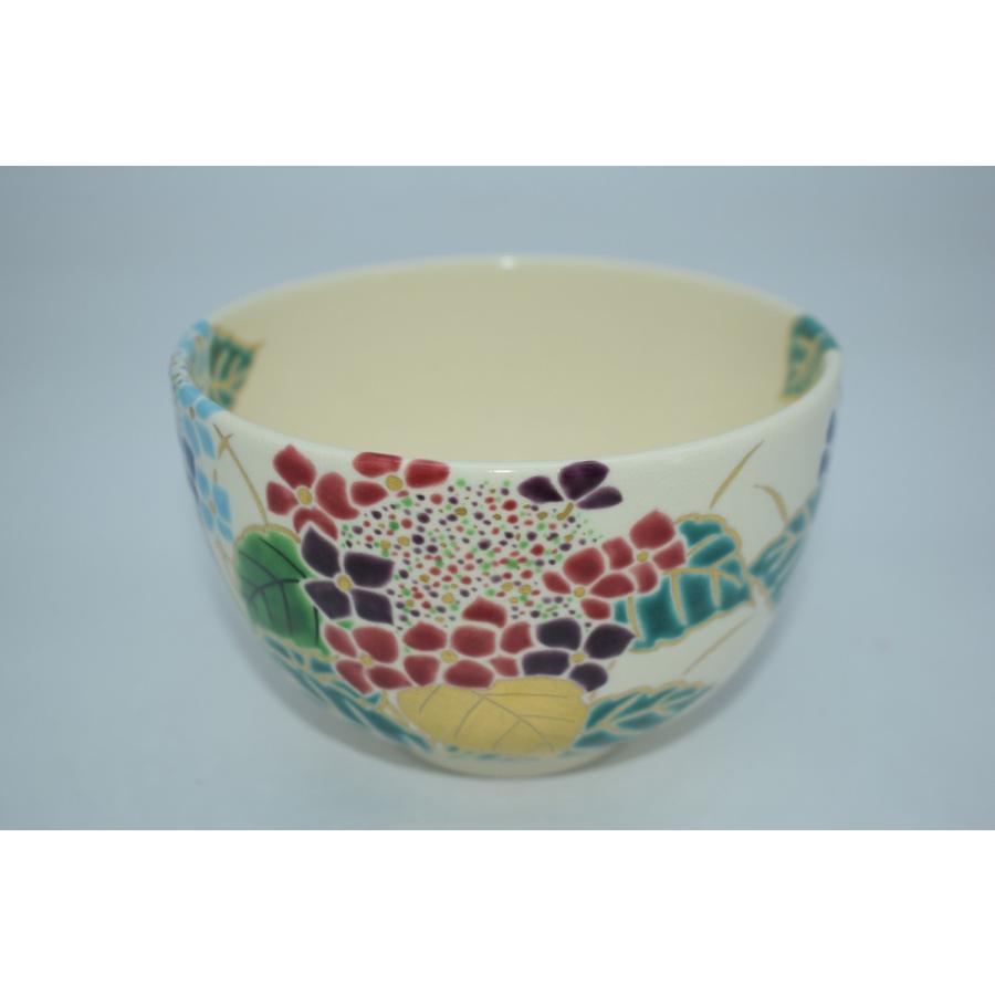 茶道具 抹茶茶碗 仁清写 紫陽花絵 茶碗 田中 芳円 造