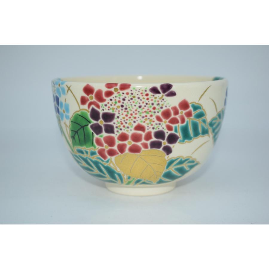 茶道具 抹茶茶碗 仁清写 紫陽花絵 茶碗 田中 芳円 造_1