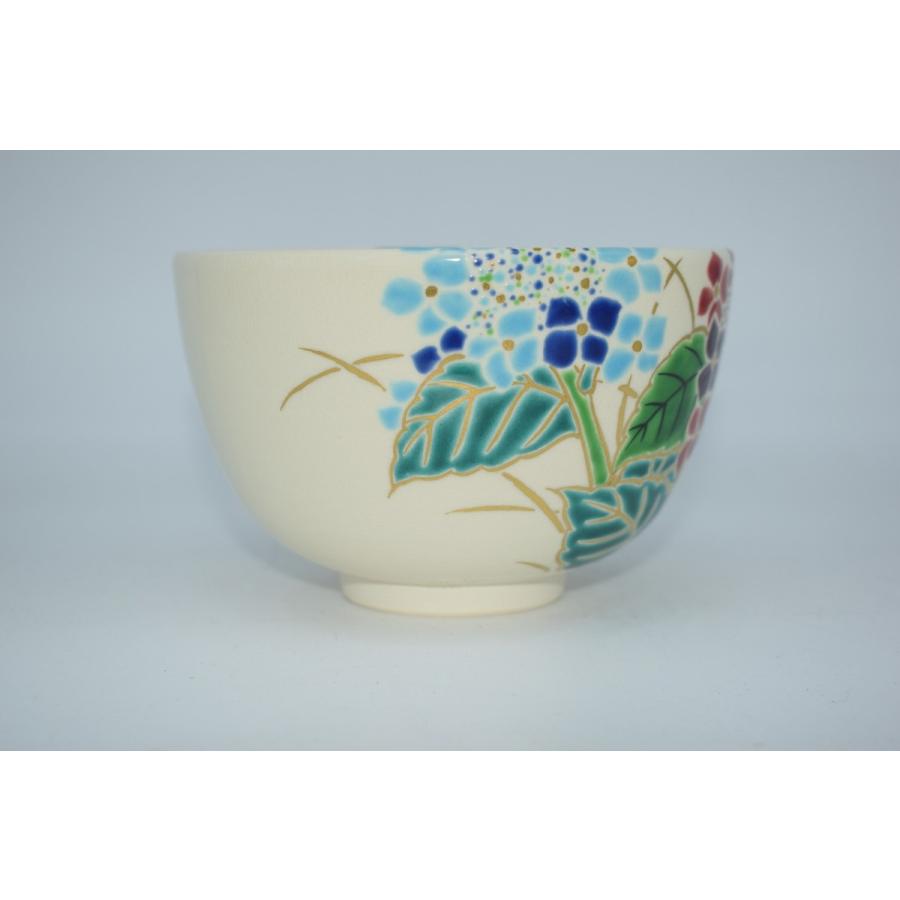 茶道具 抹茶茶碗 仁清写 紫陽花絵 茶碗 田中 芳円 造_2