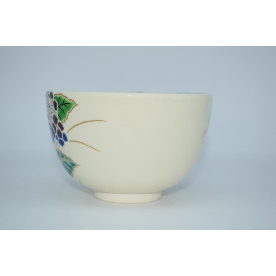 茶道具 抹茶茶碗 仁清写 紫陽花絵 茶碗 田中 芳円 造_3