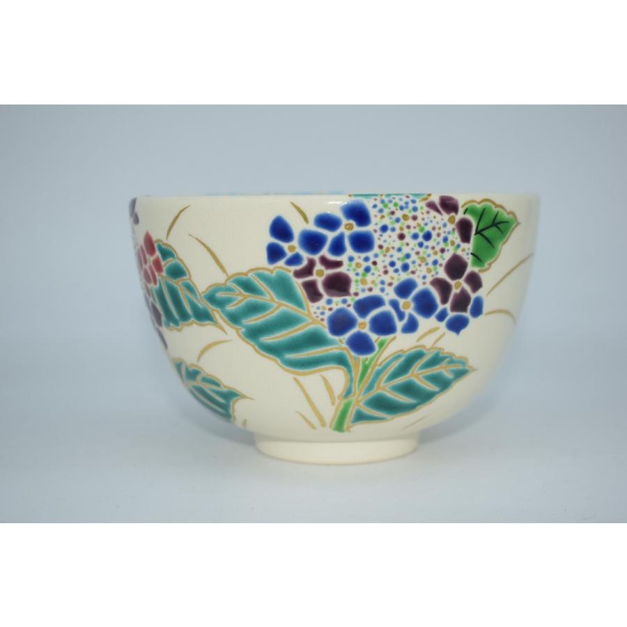 茶道具 抹茶茶碗 仁清写 紫陽花絵 茶碗 田中 芳円 造_4