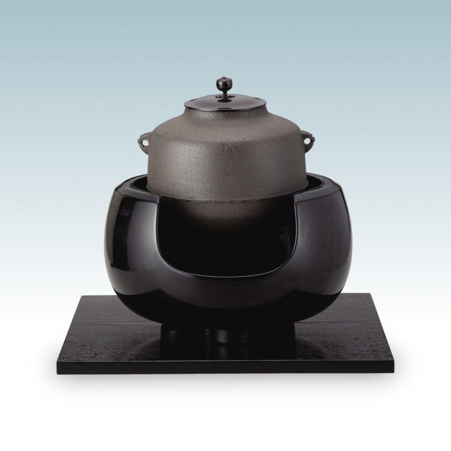 B282 鉄釜 『釜師 菊地政光造』『海老丸釜』 共箱 茶釜 茶道具