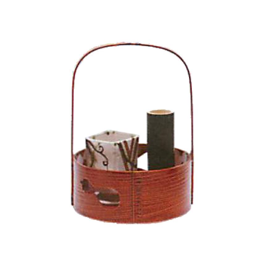 莨盆 春慶塗 瓢透し手付 春次 紙箱入 茶道具 漆器 伝統工芸品