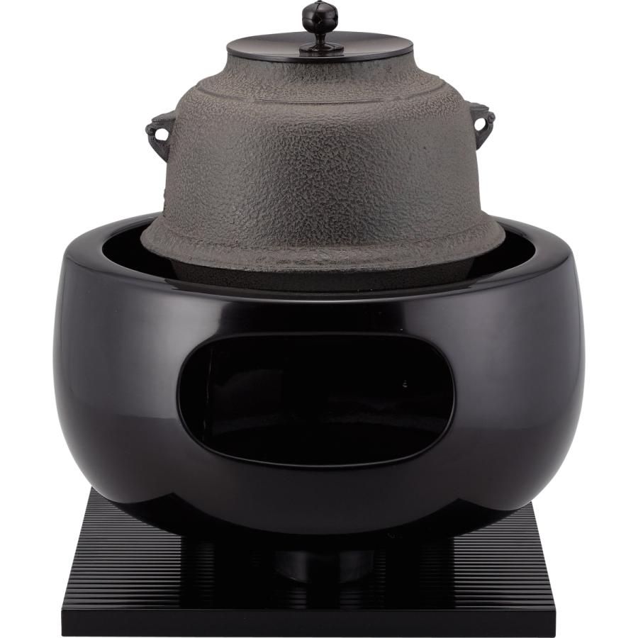 茶道具 風炉 眉風炉 黒 尺〇 蒲池窯