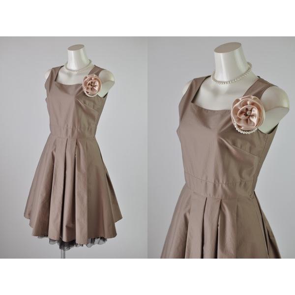 13号 エレガント ふんわり 裾ワンピースドレス＆パニエスカートセット  ベージュ/黒 結婚式 謝恩会 991(AM9U8) 13号 視線が集まる エレガント ふんわり裾 ワンピースドレス＆パニエ