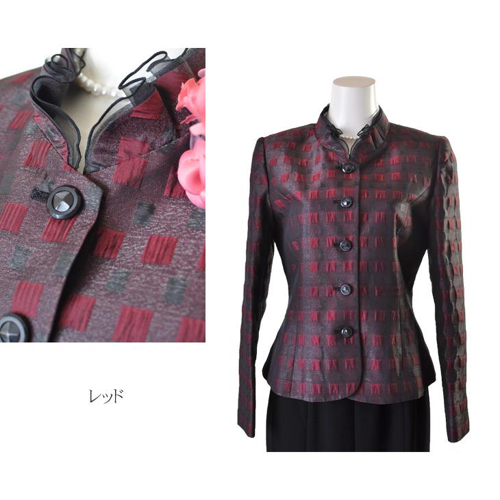 ミセス フォーマルスーツ ふくれジャガードチェック ロングスカート