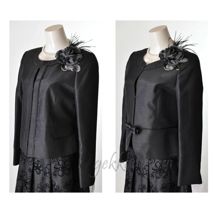 ミセス フォーマルスーツ シャンタン 花柄 フロッキースーツ 結婚式