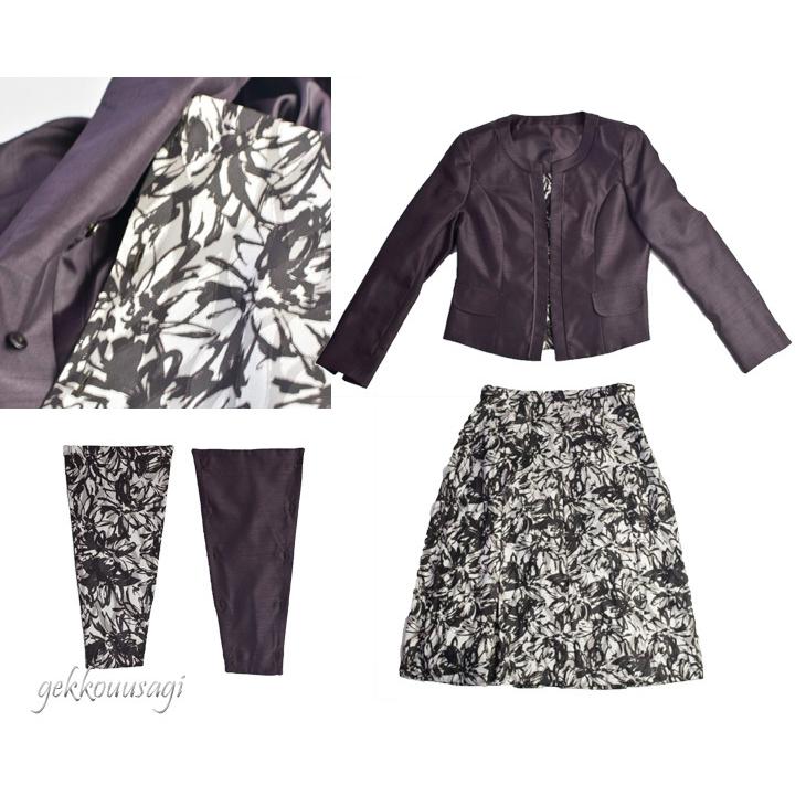 カラーフォーマル 光沢感 着回し ソフトシャンタン 2点スーツ 春 秋 好