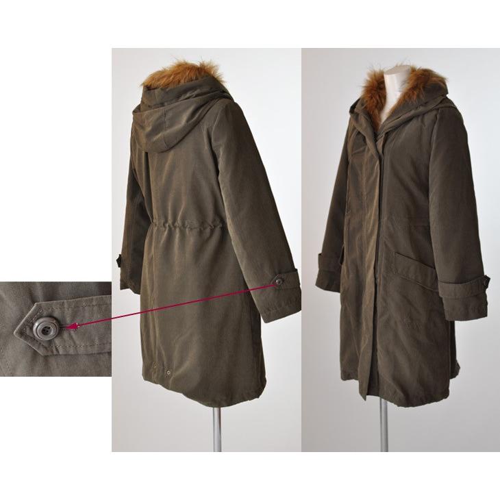 コート アウター ラクーンファー付 百貨店品質 あったか モッズコート ロング ミドル 取り外せるライナー&ファー フィッシュテールコート   713821 コート アウター ラクーンファー付 百貨店品質 あったか モッズコート
