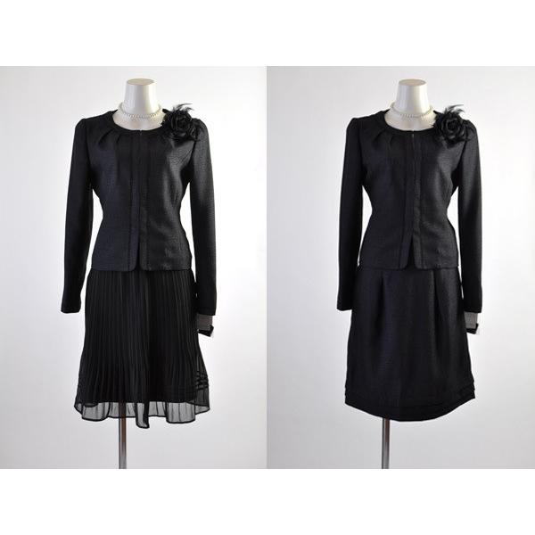 フォーマルスーツ 7号 9号 卒業式 入学式 光沢感 ママスーツ 30代 40代