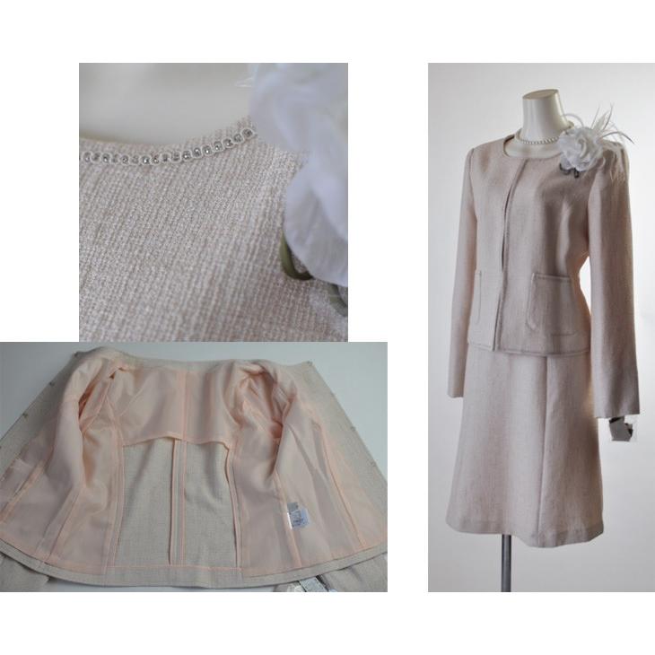 セレモニースーツ フォーマル ノーカラージャケット スカート2パターン