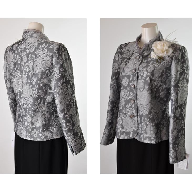 ママスーツ フォーマル スーツ 母親 オーガンジー フリル 重ね襟