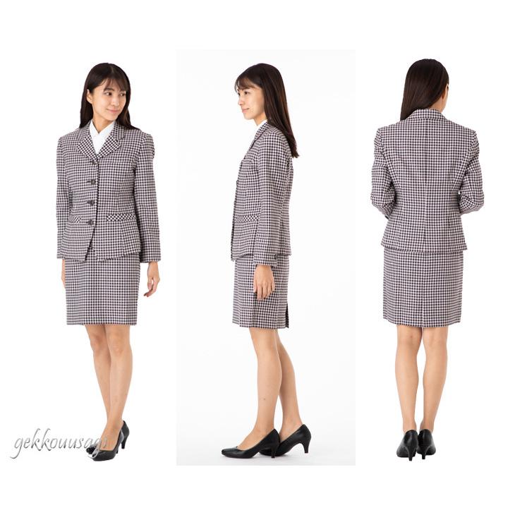 日本製 洗える 事務服 ベストスーツ 3点セット 2点組 (A)ジャケット