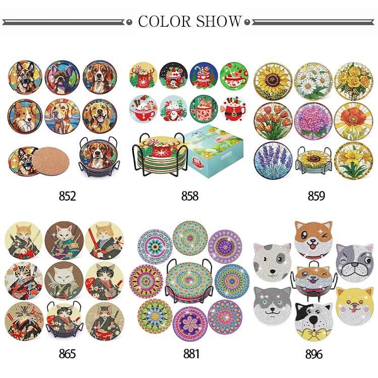 ダイヤモンドアート 初心者 キャラクター 猫 キャット 犬 いぬ 6-8点