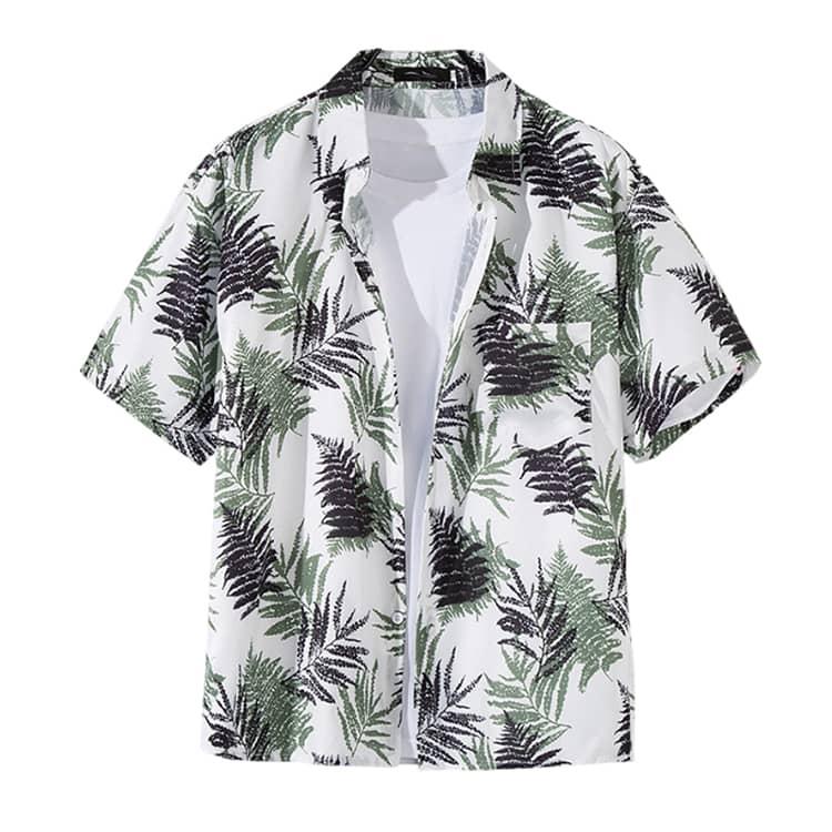 花柄シャツ 夏 キレイめ メンズ 半袖 シャツ ボタニカル トップス