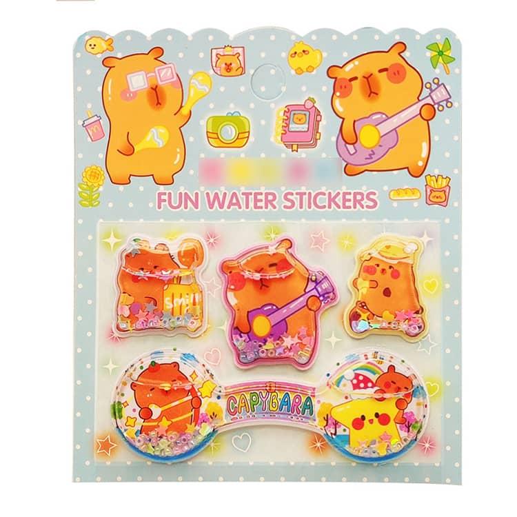 12枚セット ウォーターシール カピバラ ぷくぷくシール ぷっくりシール